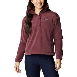 Columbia Merlot Benton Springs Crop Fleece Pullover Jacket XL
